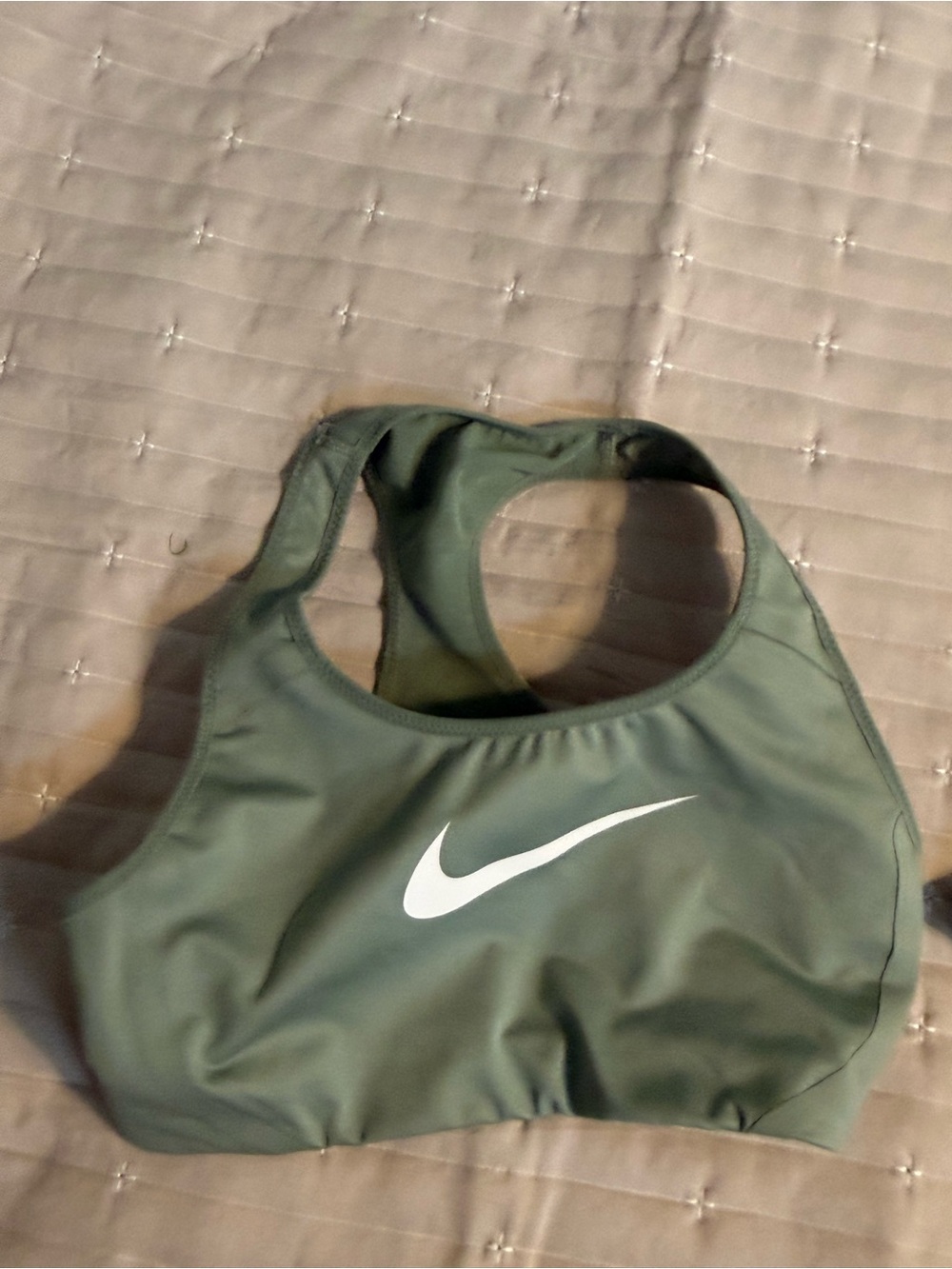 Nike Green Racerback Sports Bra with White Swoosh